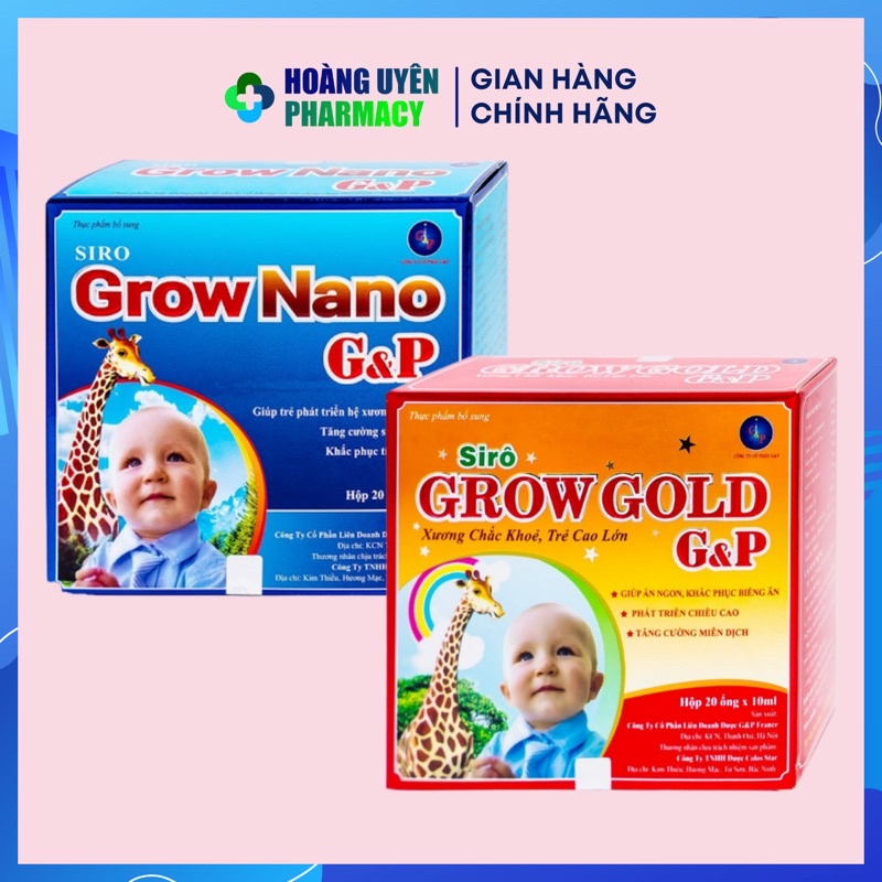 Canxi Grow Nano G&amp;P Hộp 20 ống (Mẫu mới Canxi Nano gold G&amp;P)