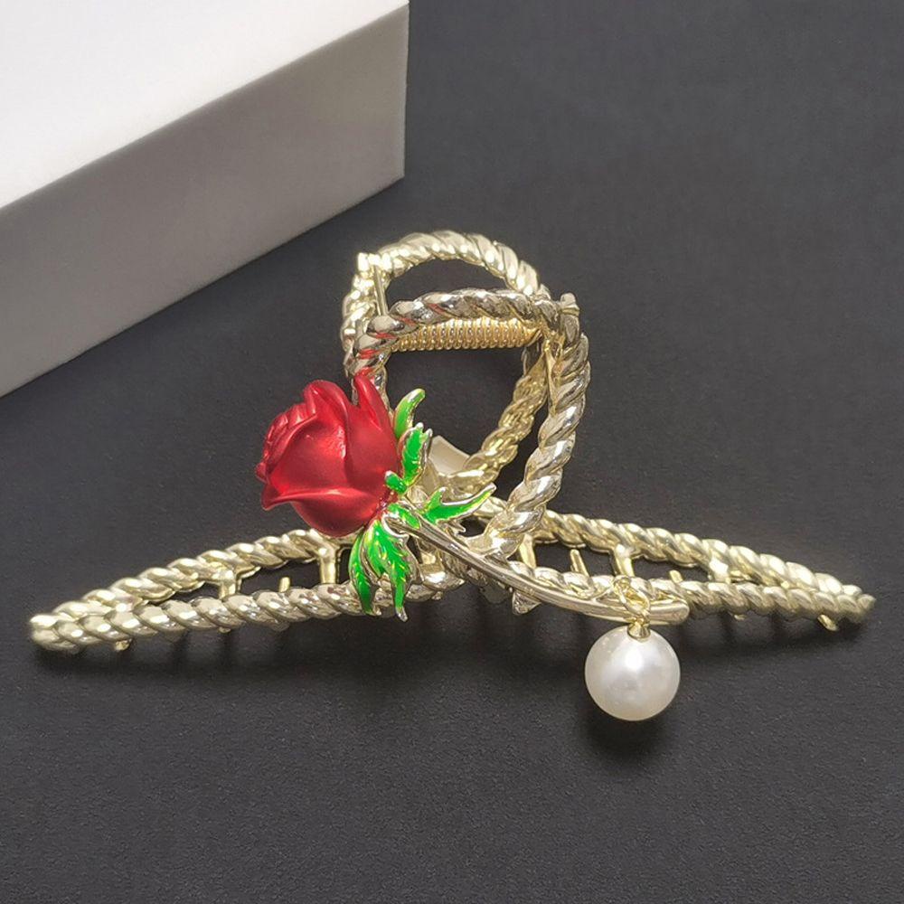 Kẹp Tóc Kim Loại Hình Hoa Hồng Phong Cách Retro Cho Nữ