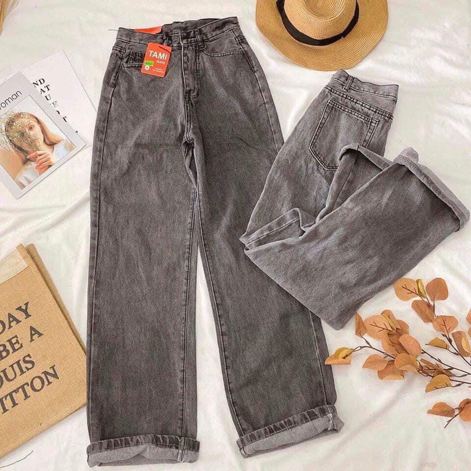 Quần bò nữ - quần jeans ống rộng lưng cao, vải bò dày đẹp , không giãn ,dáng suông Q41