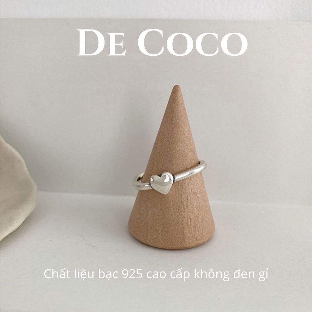 Nhẫn bạc 925 dáng vuông Strong Heart De Coco decoco.accessories