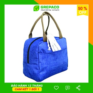 Túi hộp cơm giữ nhiệt size lớn đựng thức ăn ly bình sữa mini văn phòng tròn trụ giao hàng GREPACO TC03 - Tặng túi muỗng