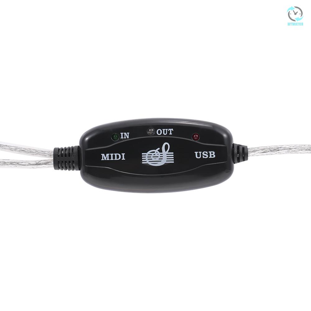 M USB MIDI Cable 5PIN MID Cable Driver-free Support Windows XP and Windows 7