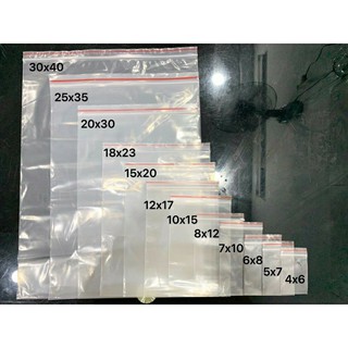  100g túi zip viền đỏ ( đủ size ) từ bé ( 1 ) đến to ( 10 )