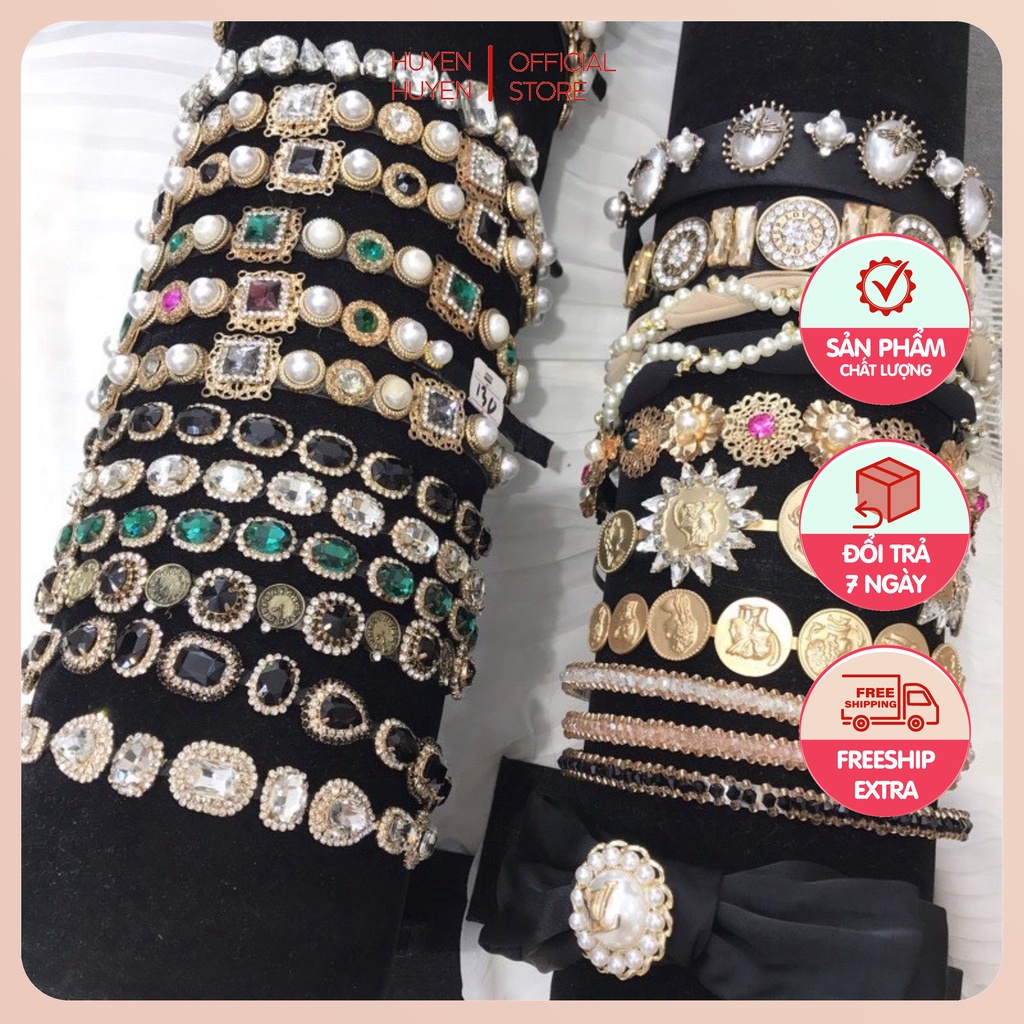 Bờm tóc đính đá phong cách Hàn Quốc sang chảnh hot trend