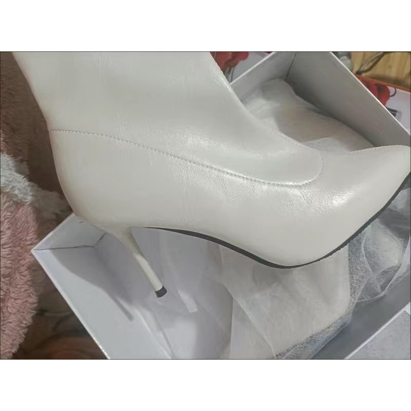 Boot đùi gót nhọn da mềm phong cách mùa đông, ảnh thật ở cuối