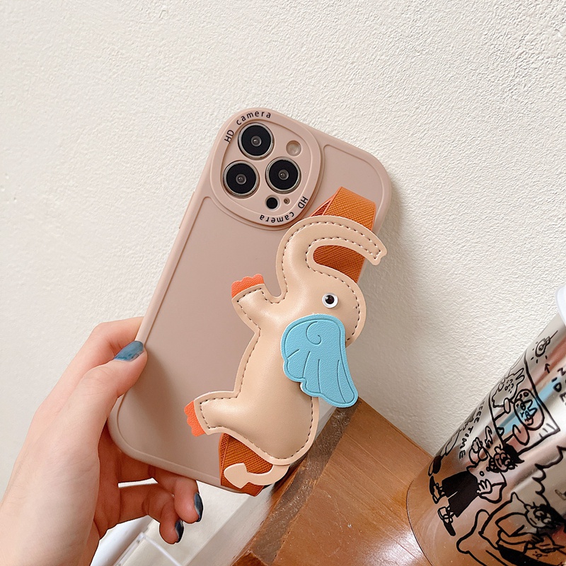 Ốp Điện Thoại Hình Sư Tử / Voi Có Dây Đeo Chéo Cho iPhone 12 13 Pro Max iPhone 14 Max X XS XR 7 8 Plus