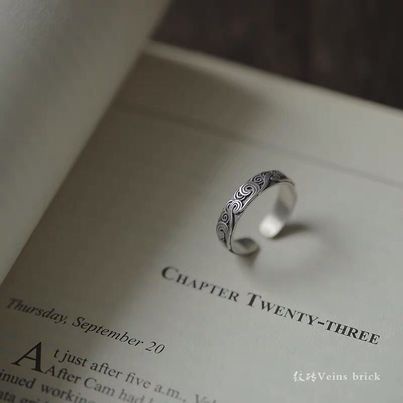 Nhẫn Nam Hình Vân Mây Cloudy Ring Merin Accessories Thời Trang Basic Màu Bạc Đẹp Cao Cấp - Nhẫn Nam Thép Titan Không Gỉ