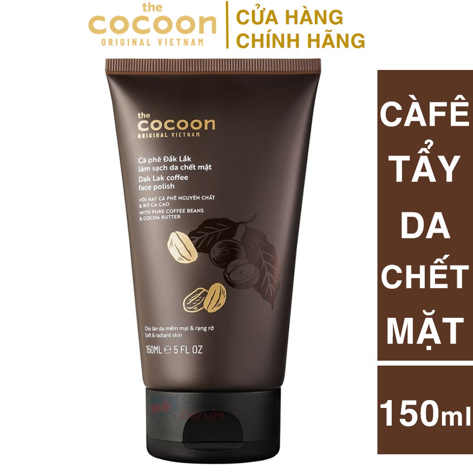 [CHÍNH HÃNG] Cà Phê Đắk Lắk Làm Sạch Da Chết Mặt Cocoon 150ml (Face scrub)