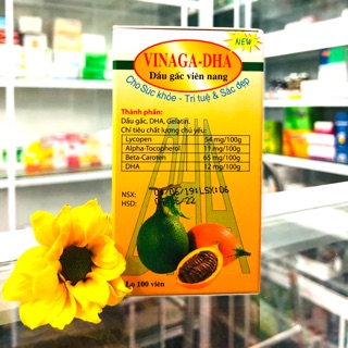 Viên uống dầu gấc VINAGA DHA (Hộp 100 viên nang)