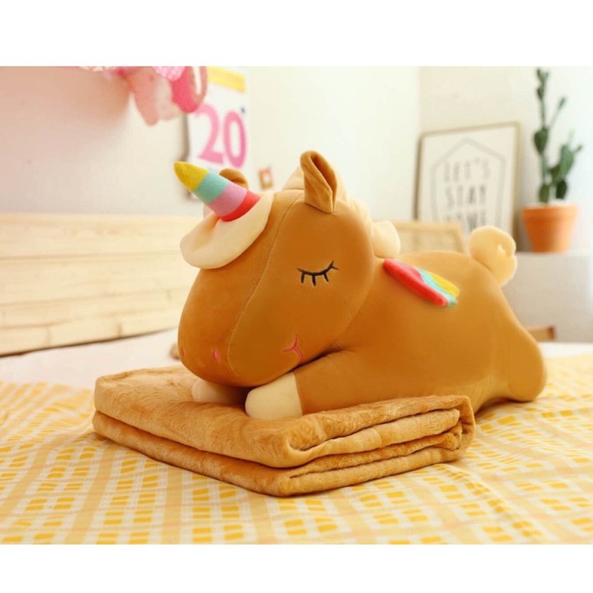 SÉT GẤU BÔNG CÓ MỀN 3in1 HÌNH NGỰA PONY ( MÀU NÂU)