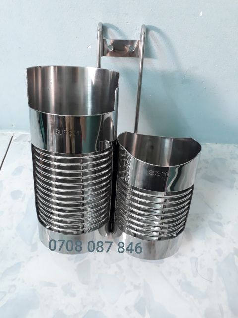 Ống đựng đũa muỗng INOX 304 (đơn, đôi) 1 ngăn, 2 ngăn