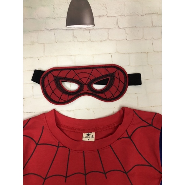 Bộ siêu nhân nhện dài tay tặng kèm mặt nạ cho bé, vải cotton tàu mềm đẹp cho bé 8-20kg