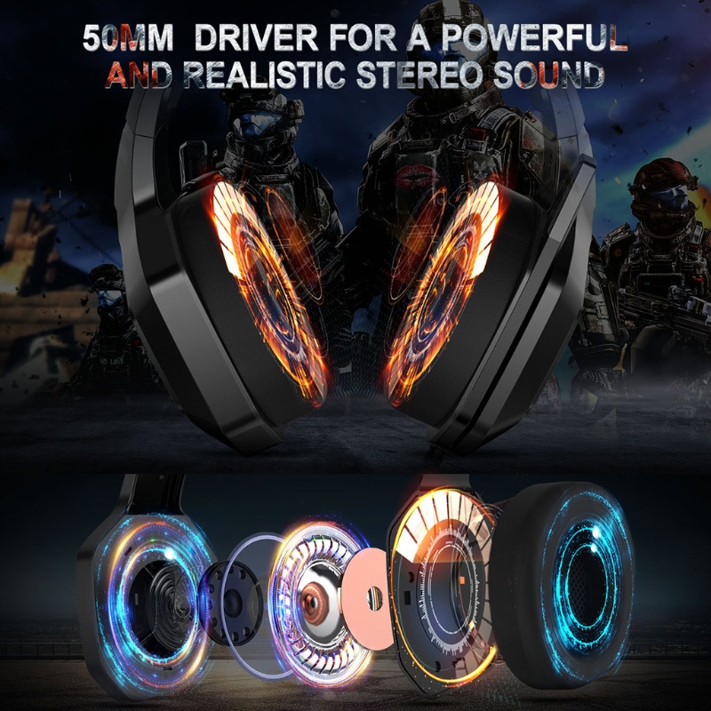 Tai Nghe Chụp Tai zzz Chống Tiếng Ồn Có Đèn LED Dùng Để Chơi Game / Laptop / PC