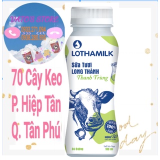 Sữa tươi thanh trùng Long Thành Lothamilk 180ml có đường