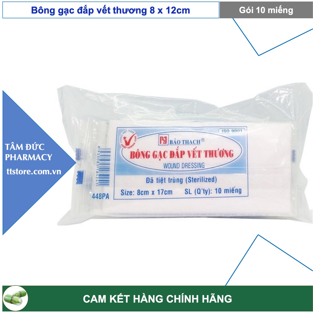 Bông Gạc Đắp Vết Thương Bảo Thạch 8Cm x 17Cm