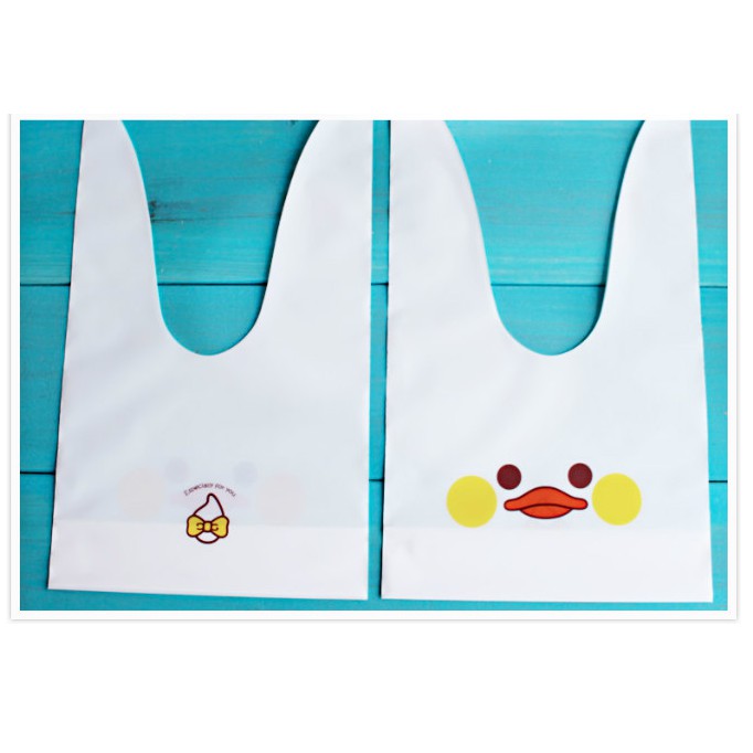 Set 10 túi nhựa cột đựng quà, bánh vịt trắng size 13.5 x 22 cm