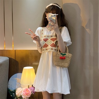 Baby doll Đầm Công Chúa Màu Trắng Tay Phồng Phong Cách Pháp Thời Trang Mùa Hè 2022 Mới