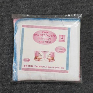 Khăn xô sữa kiba 2 lớp túi 10c