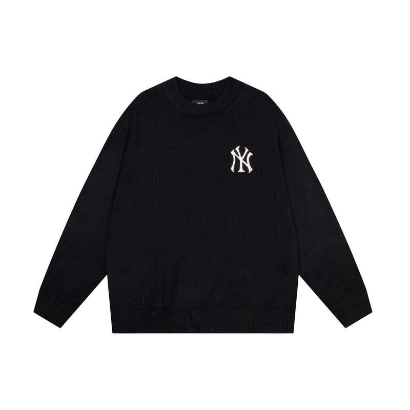 ❤❀  ❤ Mlb Áo Sweater Dệt Kim Tay Dài Cổ Tròn Thêu Chữ NY Cá Tính