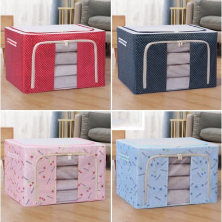 [Bao Giá SHOPPE] Túi Đựng Quần Áo Chăn Màn Khung Thép Vải Cỡ Lớn, Thùng Vải Đựng Đồ Đa Năng Gấp Gọn