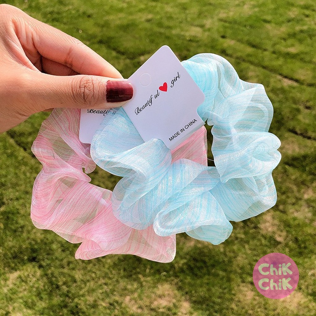 Dây cột tóc vải scrunchies nhiều màu T020