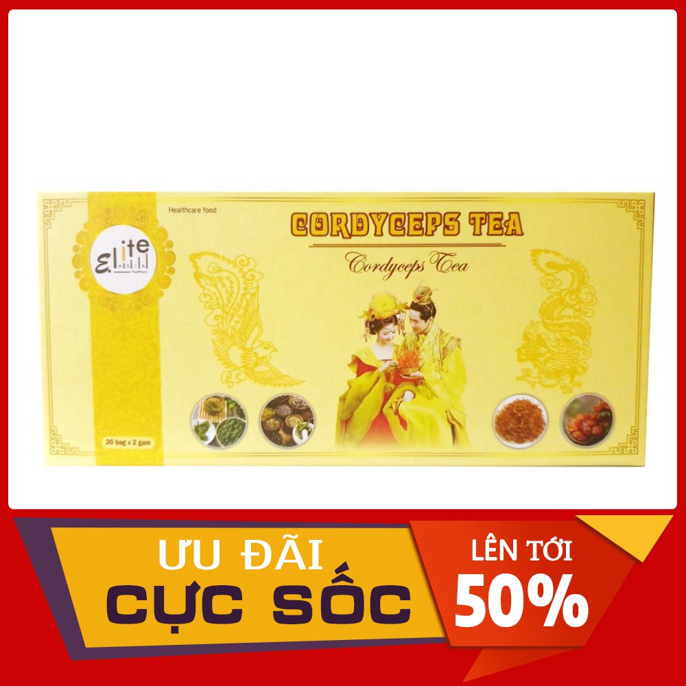 TRÀ ĐÔNG TRÙNG HẠ THẢO ELITE AISA [CHÍNH HÃNG] HỘP 20 GÓI x 2gram.