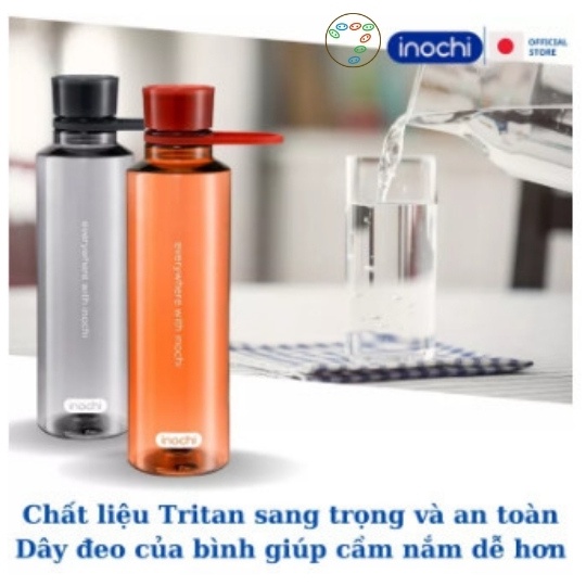 Bình Nước Thể thao cao cấp KITA ACTIVE INOCHI Chất liệu nhựa nguyên sinh, kháng khuẩn 500