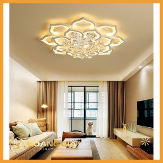 Đèn ốp trần - Đèn phòng khách trang trí 16 cánh có điều khiển, 3 chế độ sáng - Tặng điều khiển từ xa