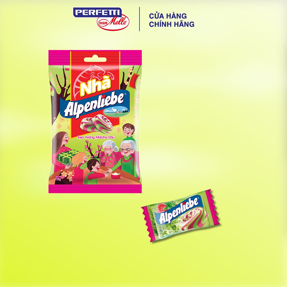 Kẹo Alpenliebe Hương Dâu Matcha - 119g