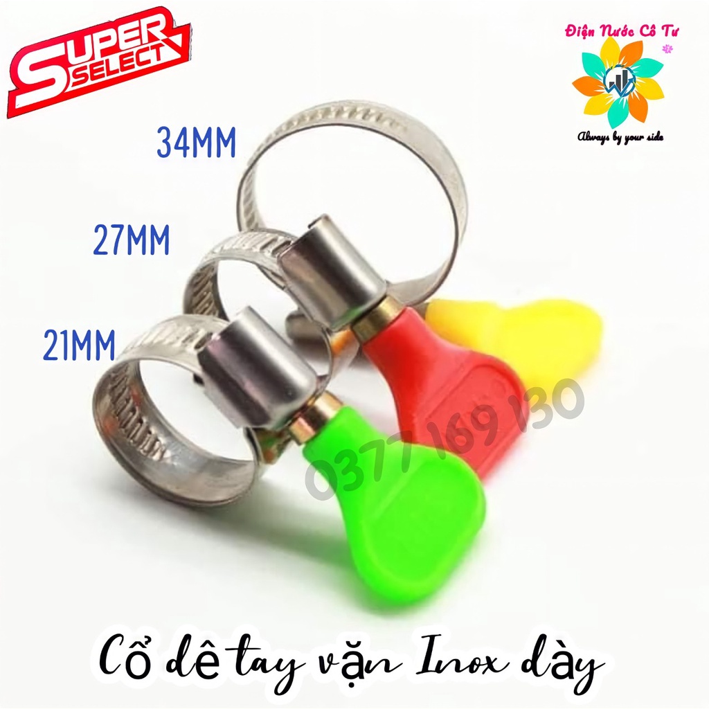 Đai khóa dây ga, đai siết inox, cổ dê có tay vặn Inox