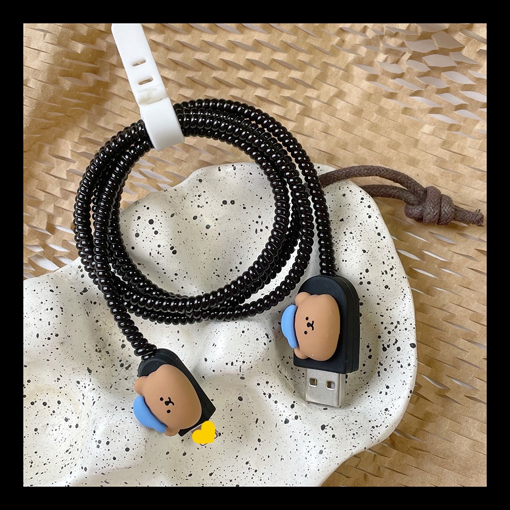 Vỏ Bọc Bảo Vệ Hộp Sạc / Pin i-phone 5w Hình Gấu Hoạt Hình Dễ Thương