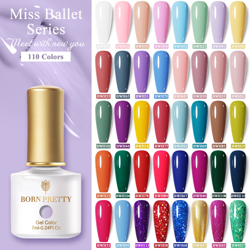 Gel sơn móng BORN PRETTY nhiều màu sắc lựa chọn chuyên dụng cho nữ 7ml
