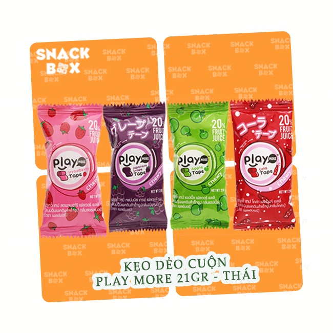 1 Gói Kẹo Dẻo Cuộn Play More 4 Vị Trái Cây 21gr - Thái Lan