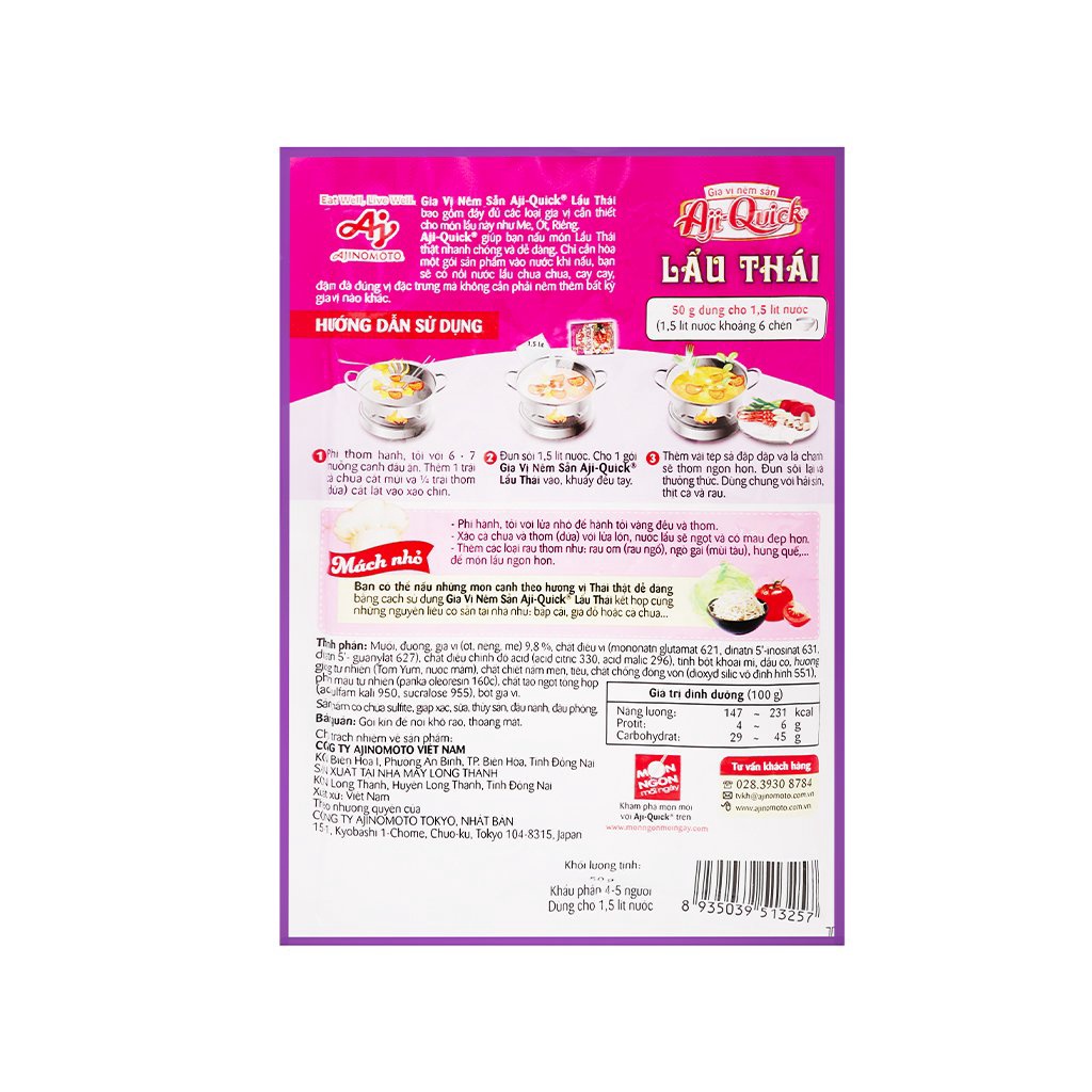 Gia Vị Nấu Lẩu Thái Aji-Quick, Gói 50g