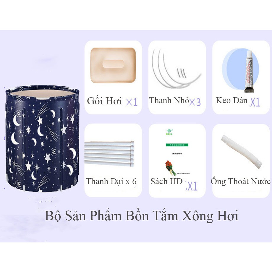 Bồn Tắm Bơm Hơi Kèm Xông Hơi Gấp Gọn Thông Minh Cho Gia Đình