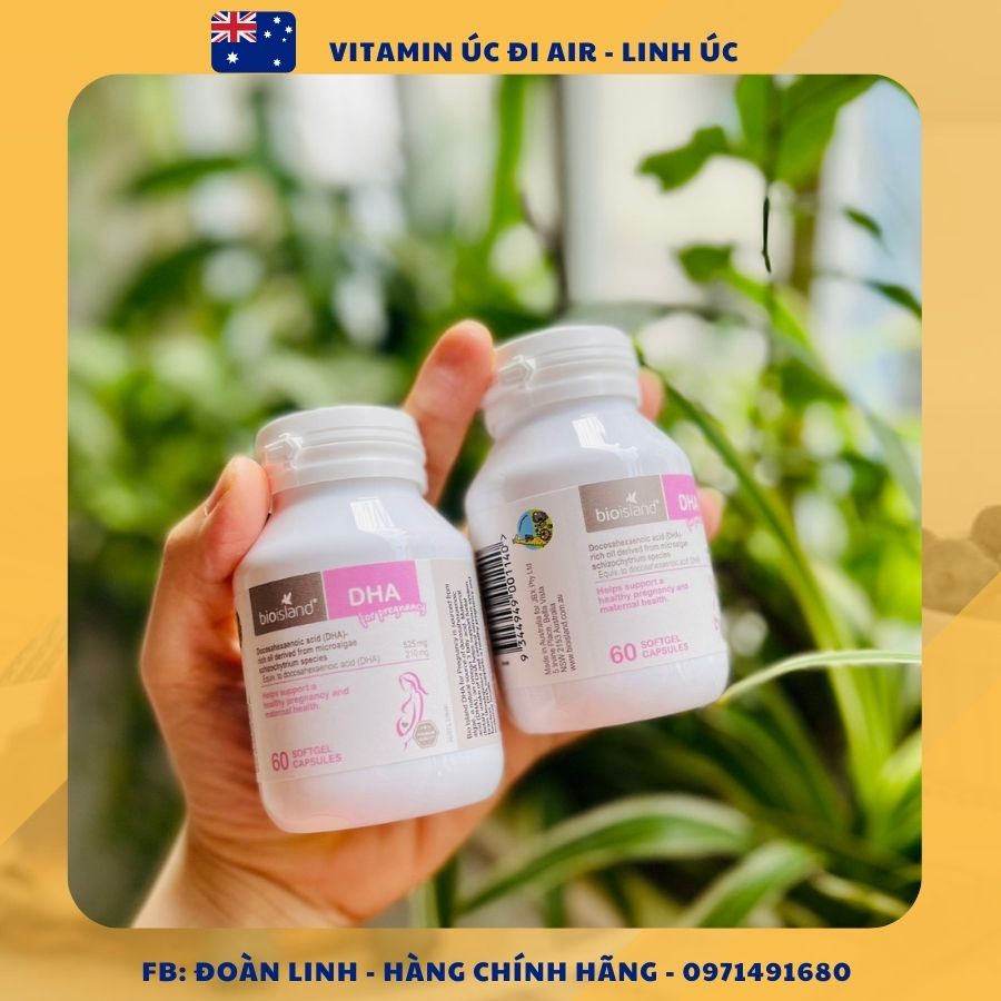 DHA Bầu Bioisland 60 viên cho phụ nữ chuẩn bị mang thai, mẹ bầu và sau sinh, Hàng Chuẩn Úc