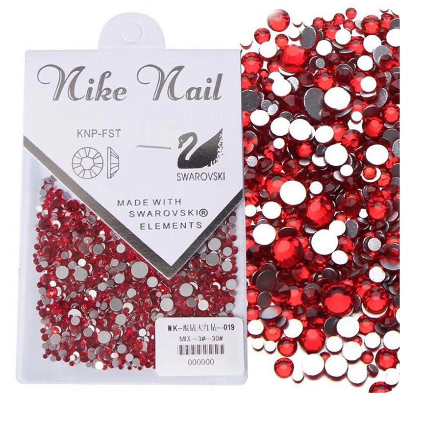 Đá chân bạc gắn móng trang trí Nail Art MIX size 1440 viên - Carton Nail