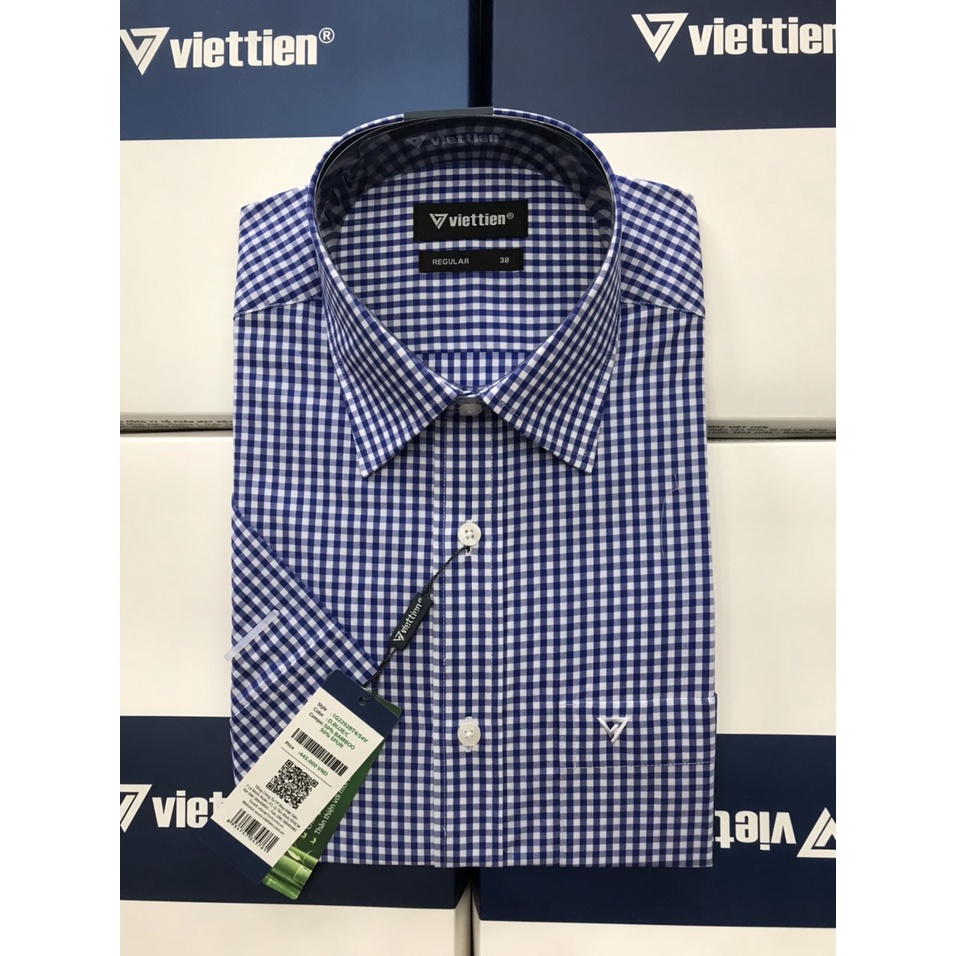 Áo sơ mi ngắn tay hiệu việt tiến giá mác