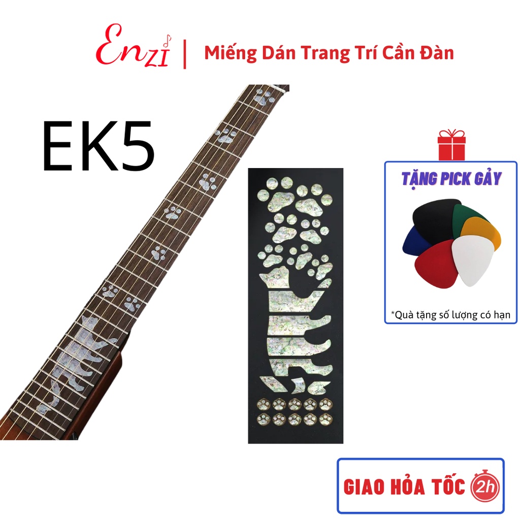 Sticker miếng dán trang trí khảm cần đàn guitar chất lượng Enzi