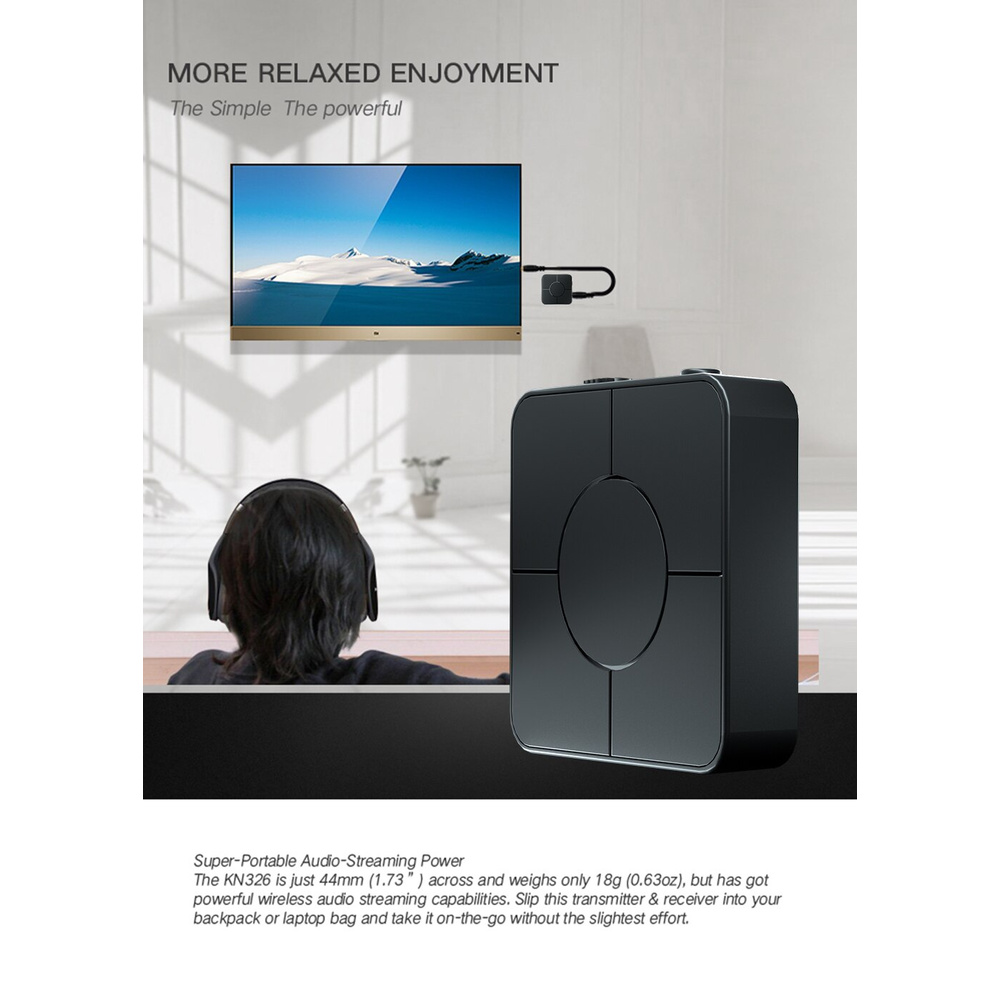 Thiết Bị Nhận Tín Hiệu Âm Thanh Bluetooth 5.0 2 Trong 1 Jack Cắm 3.5mm