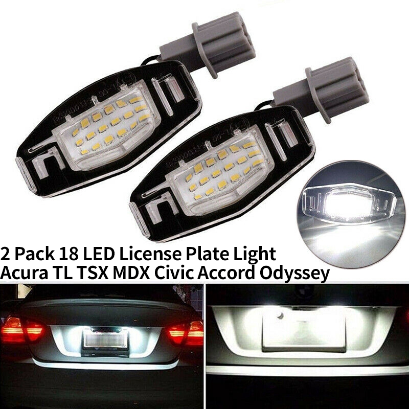 Set 2 Đèn Led 18 Bóng Gắn Biển Số Xe Ô Tô Acura Tl Tsx Mdx Honda Civic Accord