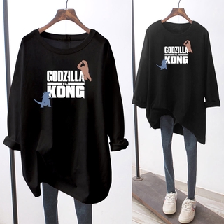 NRVP Áo thun nữ dài tay cổ tròn dáng rộng cỡ 5XL