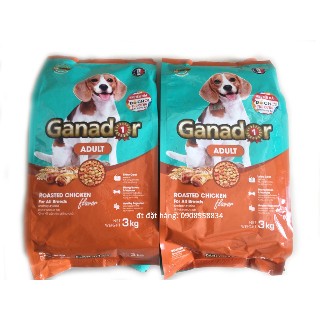 (Có quà tặng) Combo 12kg Ganador Roasted Chicken Thức Ăn Cho Chó Trưởng thành vị Gà Nướng của Pháp