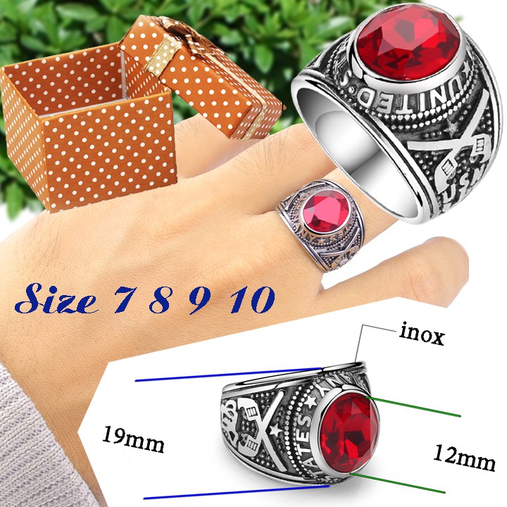 Nhẫn Mỹ inox đẹp , không gỉ - Tặng hộp - Đem lại đẳng cấp cho người đeo