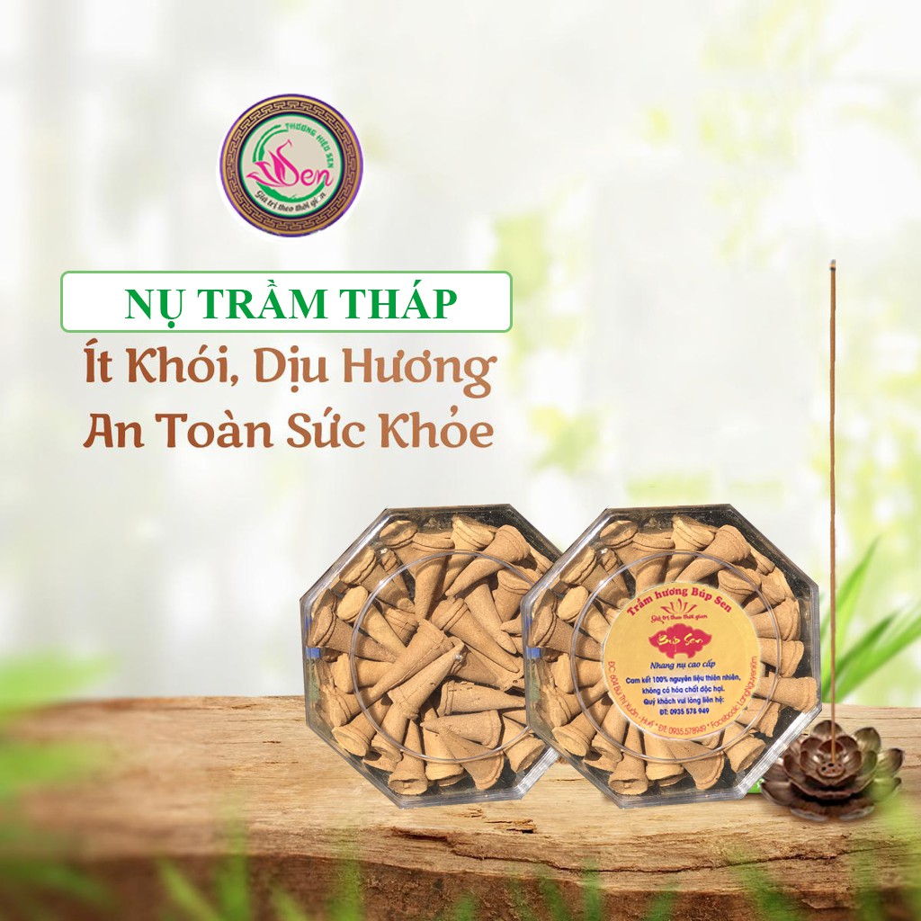 [Hương Nụ Sạch] Hương Nụ Trầm Sạch cao cấp dùng lư xông hộp 50 viên - Hương Trầm Sạch Búp Sen