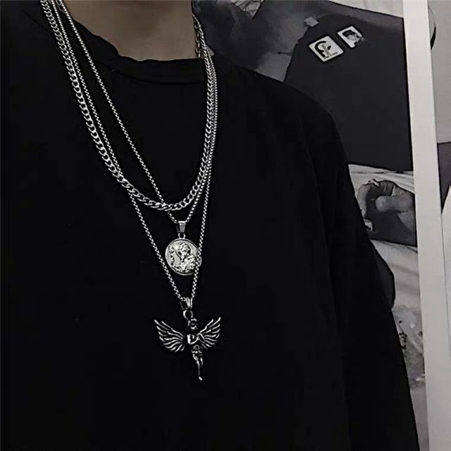 [Mã FAJGT8 giảm 15% đơn 99K] Vòng cổ unisex Angel necklace mặt thiên thần giang cánh | BigBuy360 - bigbuy360.vn
