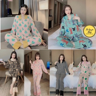 Đồ Bộ Pijama Lụa Tay Dài Họa Tiết Chất Liệu Satin ☘️Bộ lụa Pijama Tay Dài🌸 Hàng Chuẩn Đẹp -Tố Quyên Shop