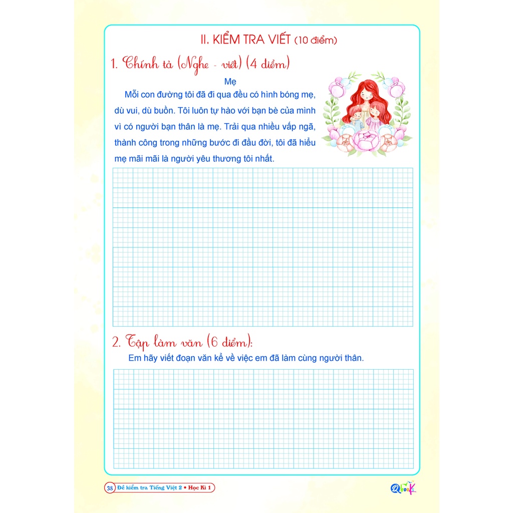 Sách Đề kiểm tra tiếng Việt lớp 2 học kì 1 QBOOKS   Hải Anh Books