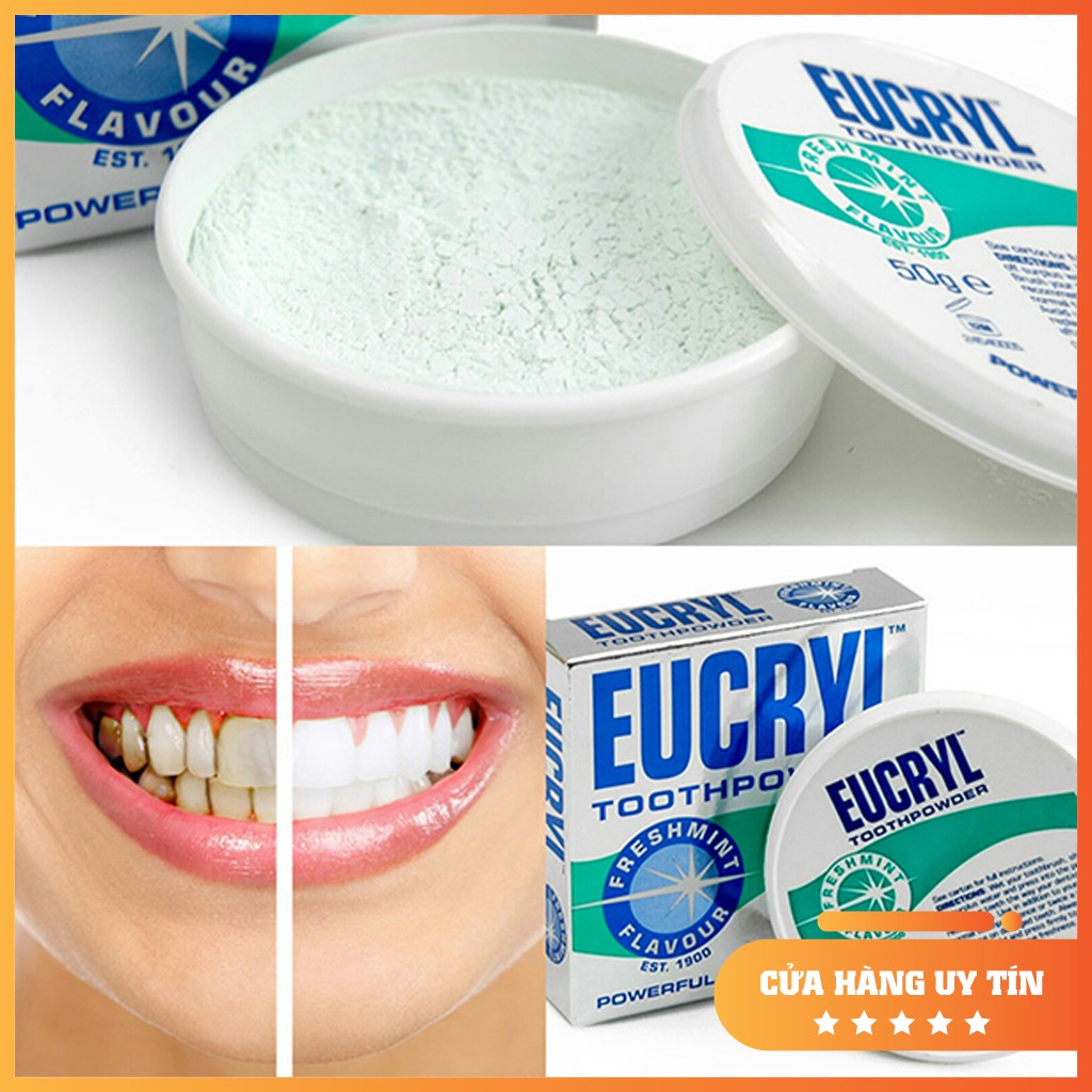 [HOT] Bột Tẩy Trắng Răng Eucryl Toothpowder Freshmint 50g