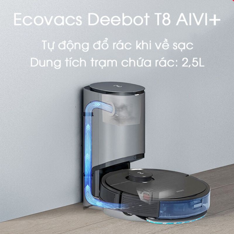 Robot Hút Bụi Lau Nhà ECO.VA.CS DEEBOT T8 - AIVI Plus Hàng New 100% Bảo Hành 12 Tháng